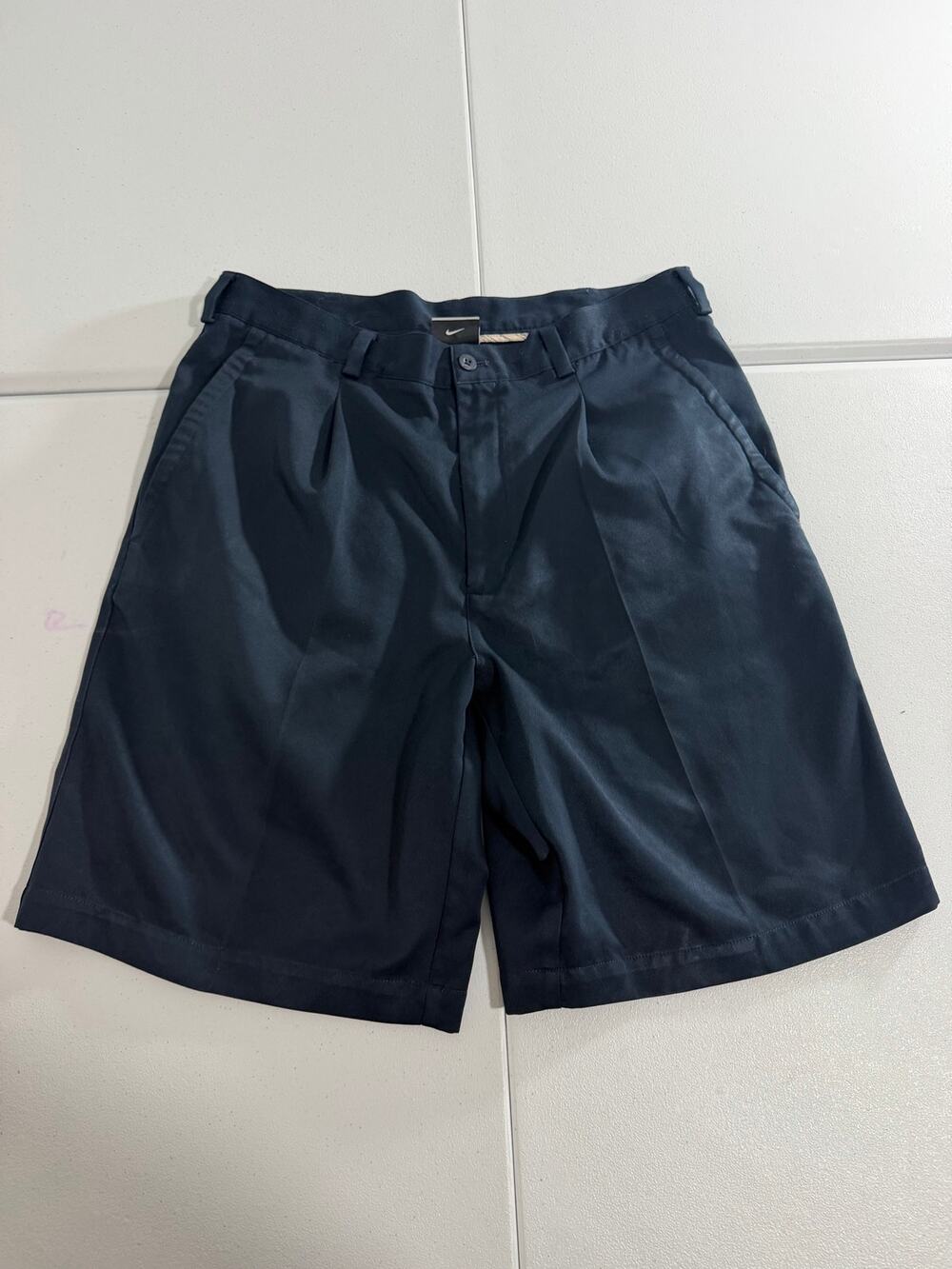 Nike Golf Dri-Fit Pleated Shorts Men's Navy Blue Size 34 Waist